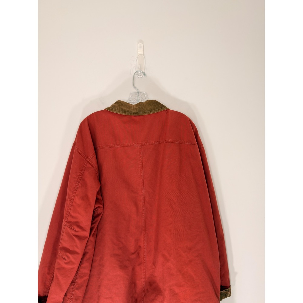 L.L. Bean Barn Coat Men's Plus Orange Corduroy Chore Vintage Field Canvas XXL - Picture 9 of 13
